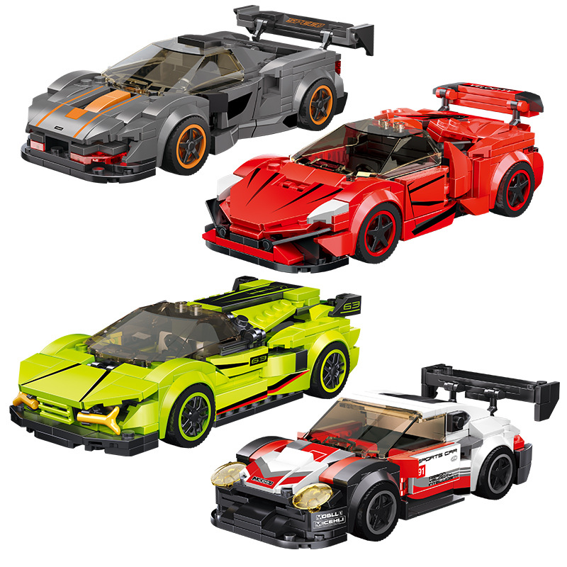 Aoke simulation sports car model off-road racing car small particle compatible assembly building block sliding toy manufacturer Item Picture
