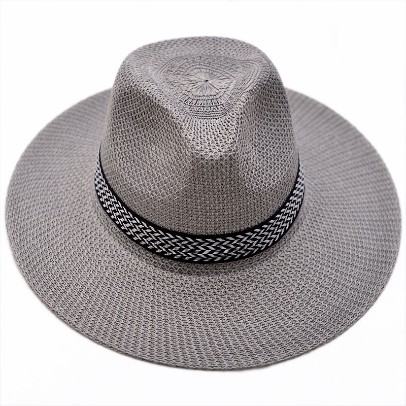 Straw Hat Men's Sun Protection Hat Summer Middle-Aged And Elderly Hat Summer Outdoor Travel Top Hat Big Rim Fishing Hat Item Picture
