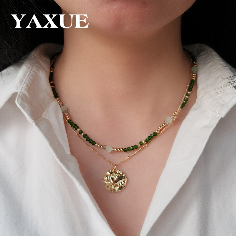 Fashion Vintage Assorted Beaded Women's Necklaces Niche Design Folded Choker Jewelry Wholesale details Picture