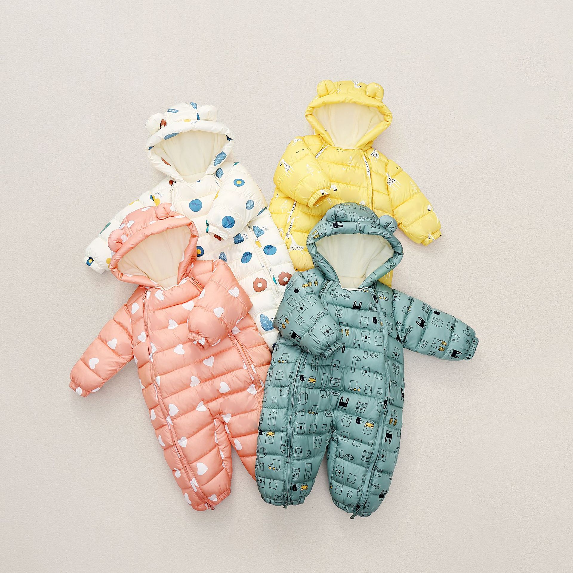 Newborn infants, toddlers, little ones, one-piece suits, children's winter clothes, boys' crawling suits, girls' clothes for carrying and hugging when going out, winter clothes Item Picture