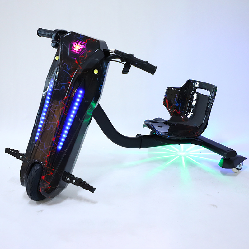 Children's electric drift car, three-wheeled retractable square amusement car, go-karting car available for regular rental, adult drift car details Picture