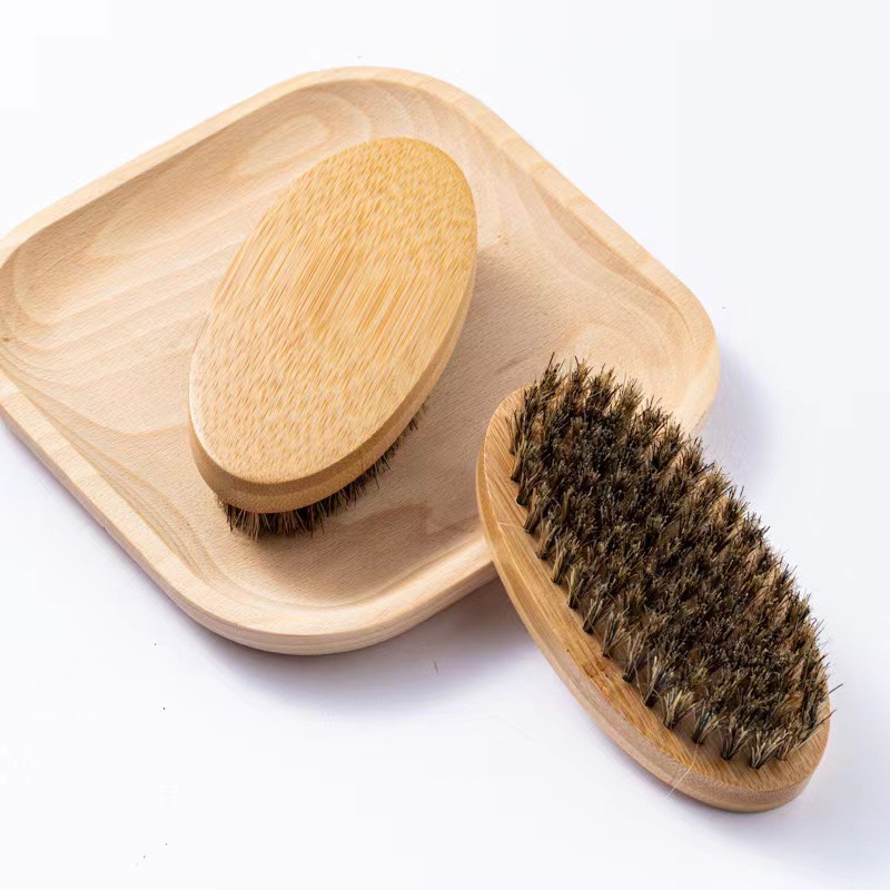 Manufacturers Wholesale Solid Wood Bristle Men's Oil Hair Styling Beard Brush Broken Hair Cleaning Daily Clean Hair Comb details Picture