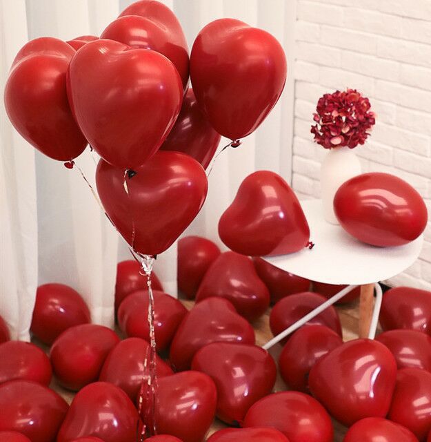 批发石榴红爱心气球婚庆生日派对装饰用品2.2g双层宝石红心形气球详情图3