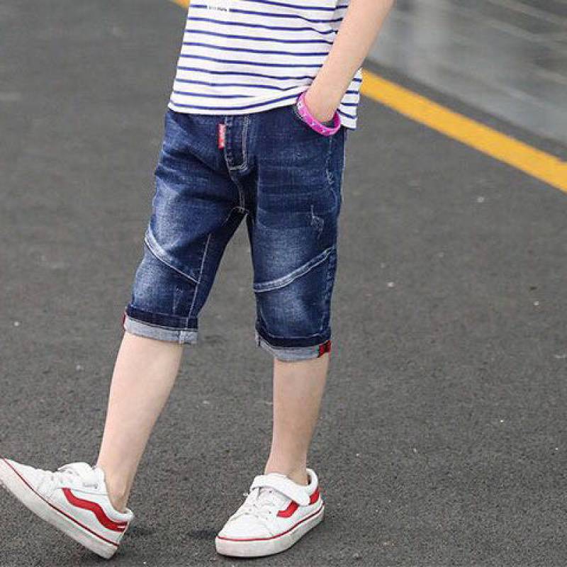 Boys' 7-inch pants, children's clothing, boys' pants, denim 7-inch pants, children's shorts, 2022 summer pants, summer mid-length pants, children Application Scenario