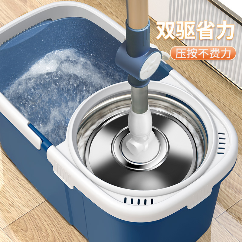 Hand-free rotating mop, household one-mop cleaning, dual-drive spin-drying mopping wonder, thickened single-bucket mop and mopping cloth Application Scenario