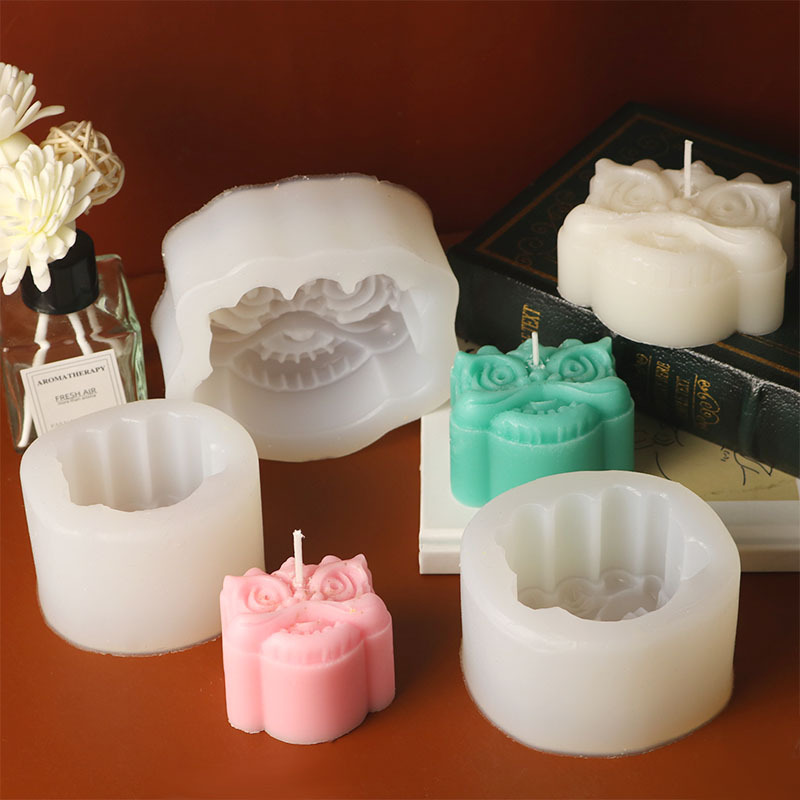 diy resin mold for products, new Chinese-style waking lion gypsum scented candle soap, handcrafted silicone mold Application Scenario