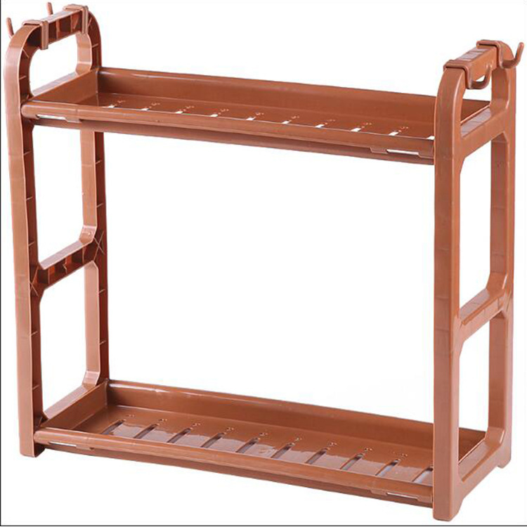 وضع بسيط لرفوف مطابخ ذات طابقين من البلاستيك Specification image