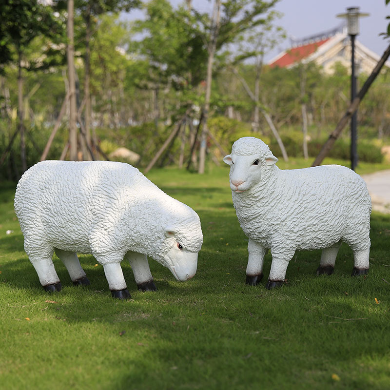 户外树脂玻璃钢仿真绵羊山羊动物雕塑摆件庭院田园园林景观装饰品详情图3