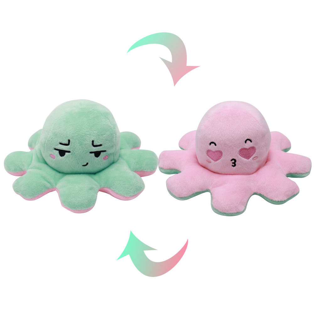 New Flip Octopus Doll Flip Octopus Double Face Expression Toy Octopus Plush Doll Spot Wholesale Application Scenario