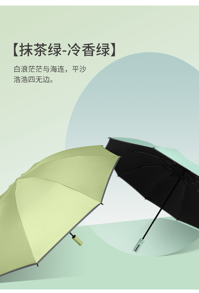 Shangyu umbrella Fully automatic black rubber sun protection umbrella, mechanical ten-bone reinforced large reverse umbrella, reverse automatic umbrella pic 16