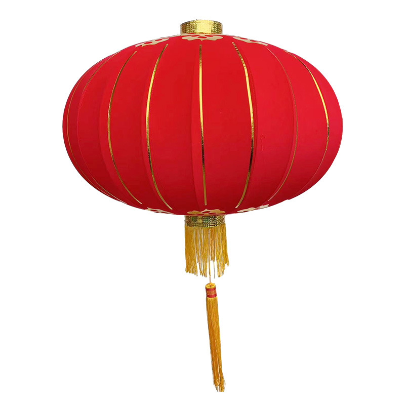 Velvet fabric gilded iron mouth lanterns for Spring Festival and New Year wedding decoration, large red advertising lanterns, factory wholesale and printing Item Picture