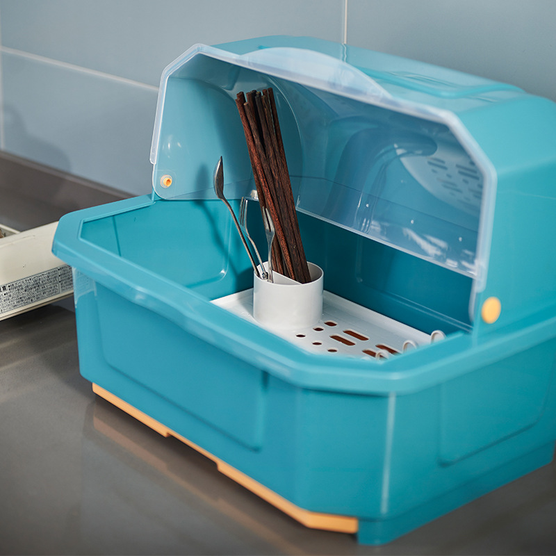 Draining bowl rack, bowl and chopstick storage box, bowl and cutlery box, covered bowl cabinet, kitchen bowl and plate storage rack, plate Application Scenario