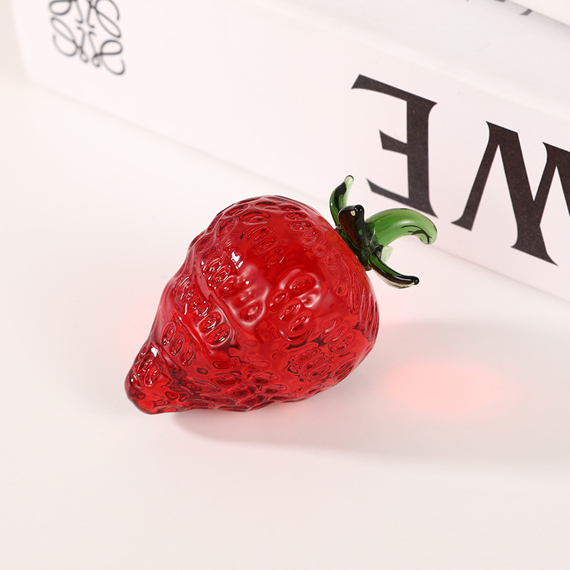 创意仿真水果摆件菠萝草莓柿子南瓜水晶工艺可爱简约家居桌面摆件详情图2