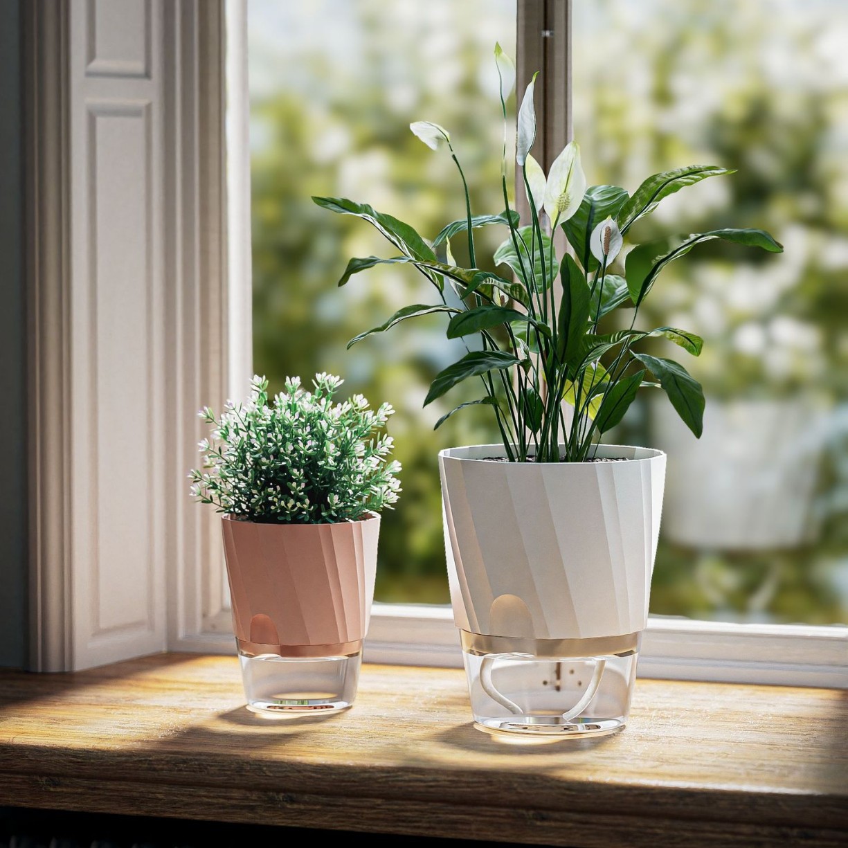 Carefully selected cross-border self-absorbing pothos flowerpots for lazy people, hydroponic and hydroponic flowerpots, direct wholesale from the manufacturer, stackable flowerpots details Picture