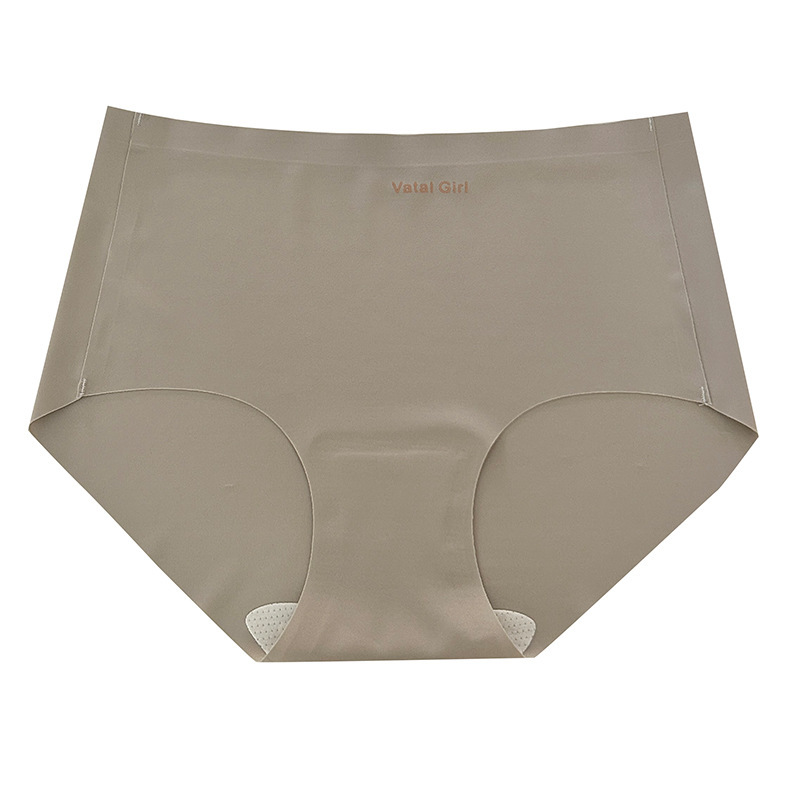 Sin traza cuerpo morera seda inferior para mujeres bragas verano color sólido letras cintura alta seda de hielo cómodo alto elástico cómodo Item Picture
