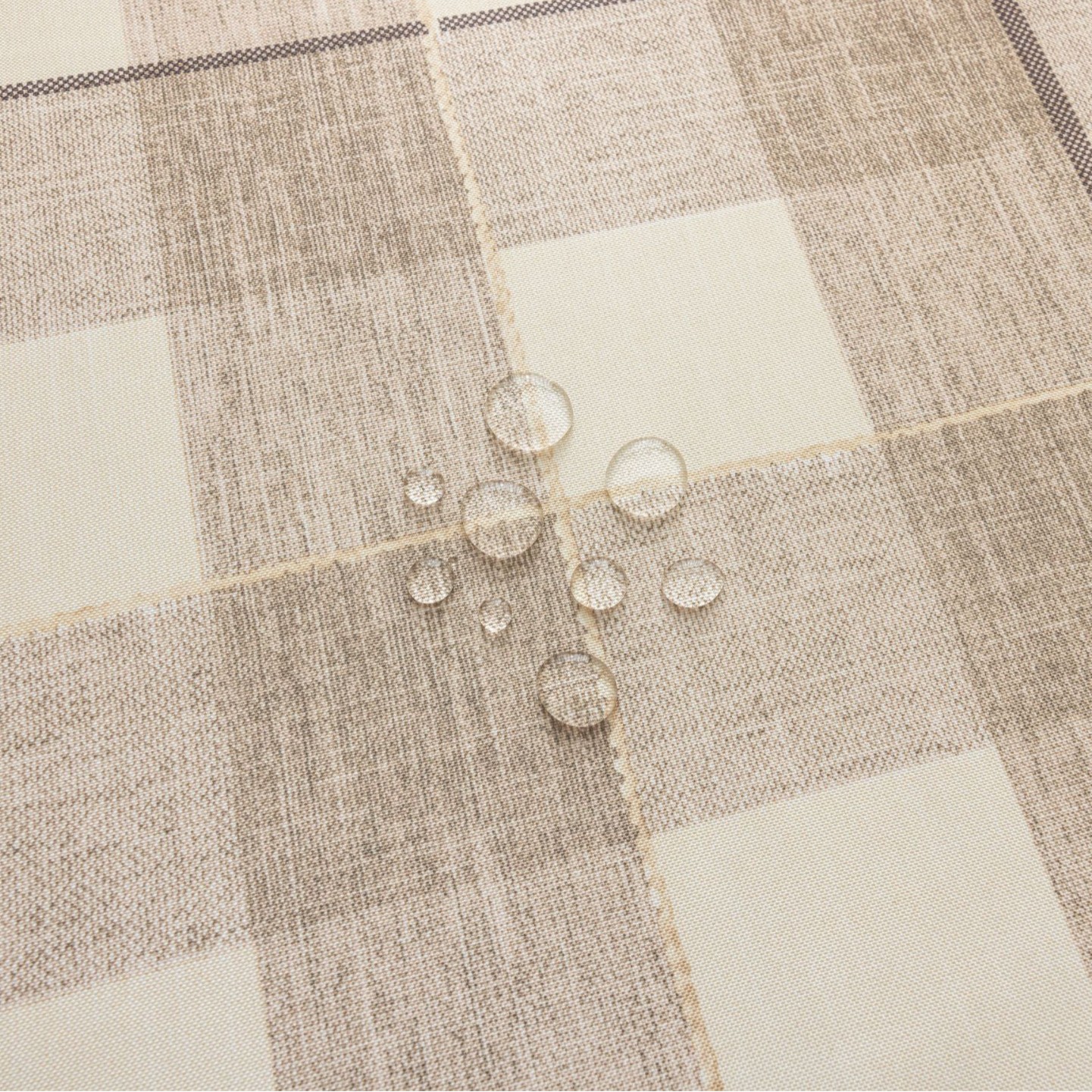 Jiexin Factory directly supplies Japanese-style simple, fashionable and elegant rectangular tablecloths, waterproof, oil-proof and heat-resistant, brown checkered printed fabric table MATS and tablecloths Application Scenario