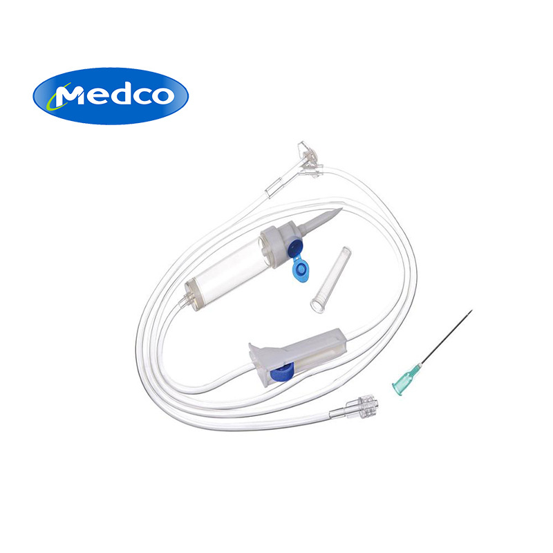 A set of disposable infusion sets with Y-tube infusion tubes and medical sterile intravenous infusion sets exclusively for export