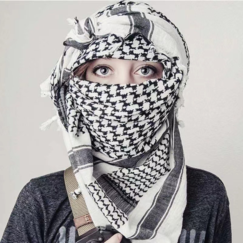 New Four-Sided Flowing Arab Turban Square Tactical Turban For Outdoor Muslim Decoration Cross-Border Amazon details Picture