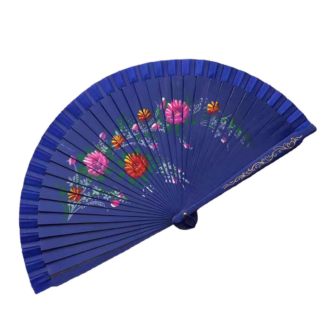 扇子/折扇子/塑料平板扇/扇子骨架/手工蚕丝扇白底实物图