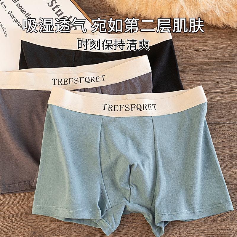 Italian classic soft cotton English waist men's underwear 95% cotton large U-shaped crotch breathable high elasticity mid-waist flat Angle underwear details Picture