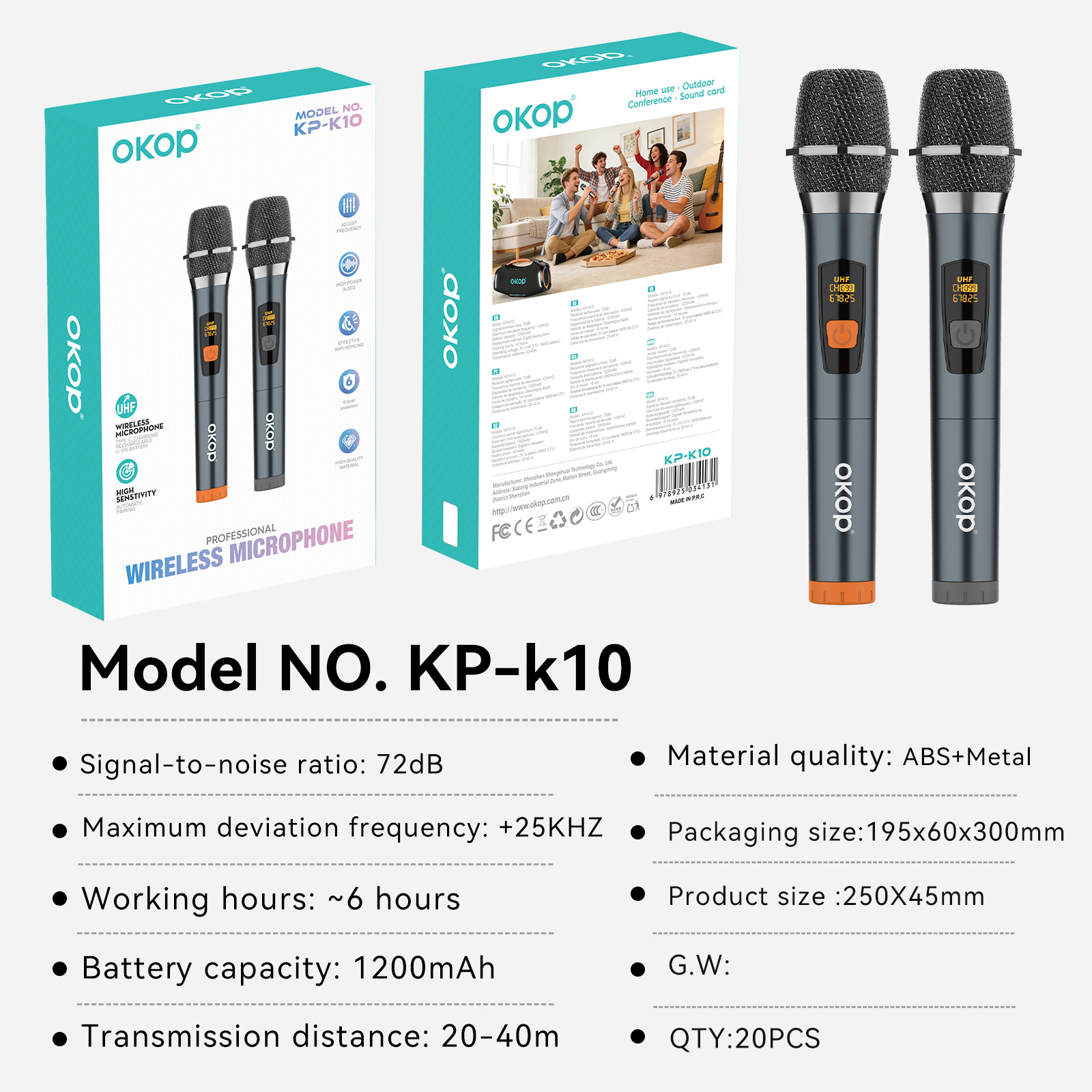 KP-K universal wireless microphone 2.4G universal karaoke, second-hand handheld microphone, square dance audio for cross-border use details Picture