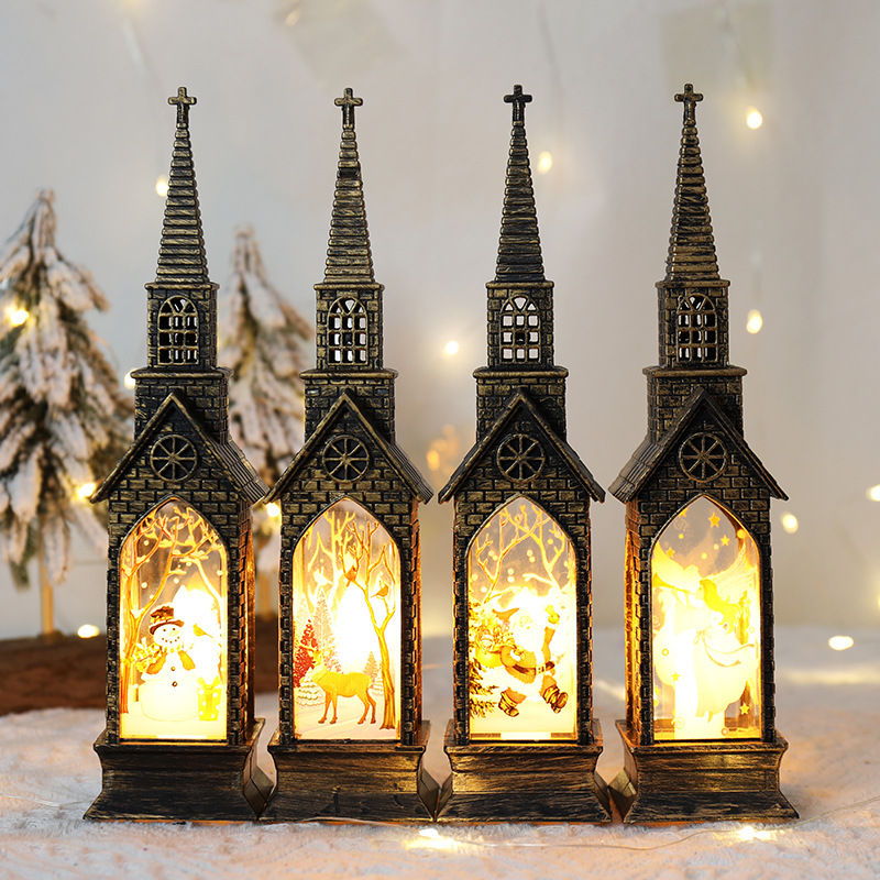 Cross Border Decoration Christmas Decoration Wind Light Light House Decoration Creative Night Light Electronic Candle Light Christmas Gift Application Scenario