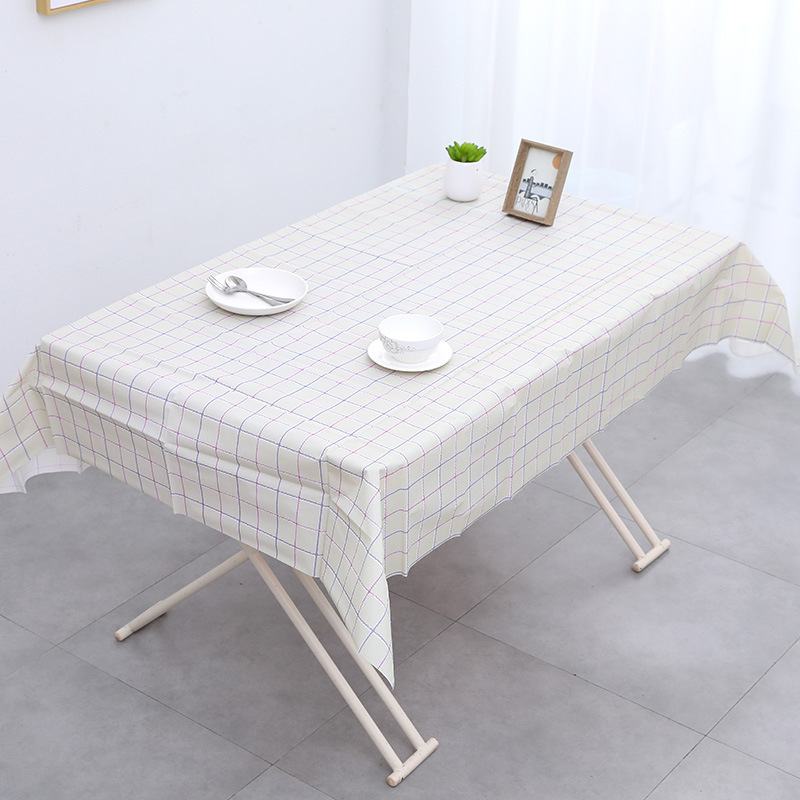 北欧风格子桌布PEVA防水桌垫免洗茶几垫软玻璃台布防烫防油书桌垫