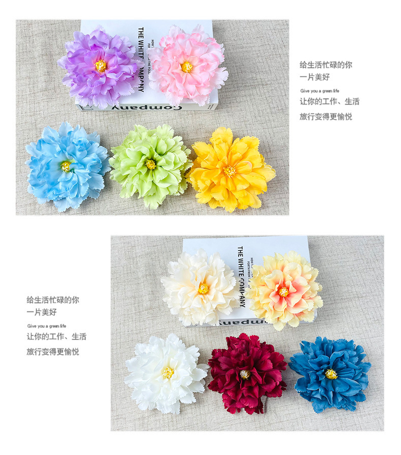 diy faux new peony flowers, Mid-Autumn Festival lantern accessories, wedding flower walls, flower hairpins, headwear, photography props, artificial flowers pic 1