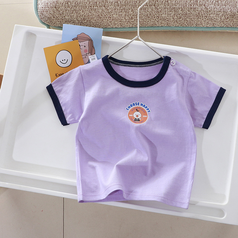 Baby short-sleeved T-shirts, boys' and children's 2023 summer baby tops, half-sleeved children's clothing, summer pure cotton girls' fashion Application Scenario