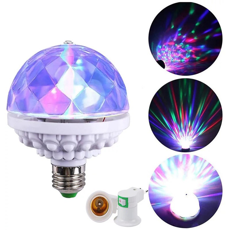 Led Colorful Magic Ball Bulb E27 Colorful Ktv Bar Golden Magic Ball Lamp Dance Rotating Lamp Laser Flashing Light Item Picture