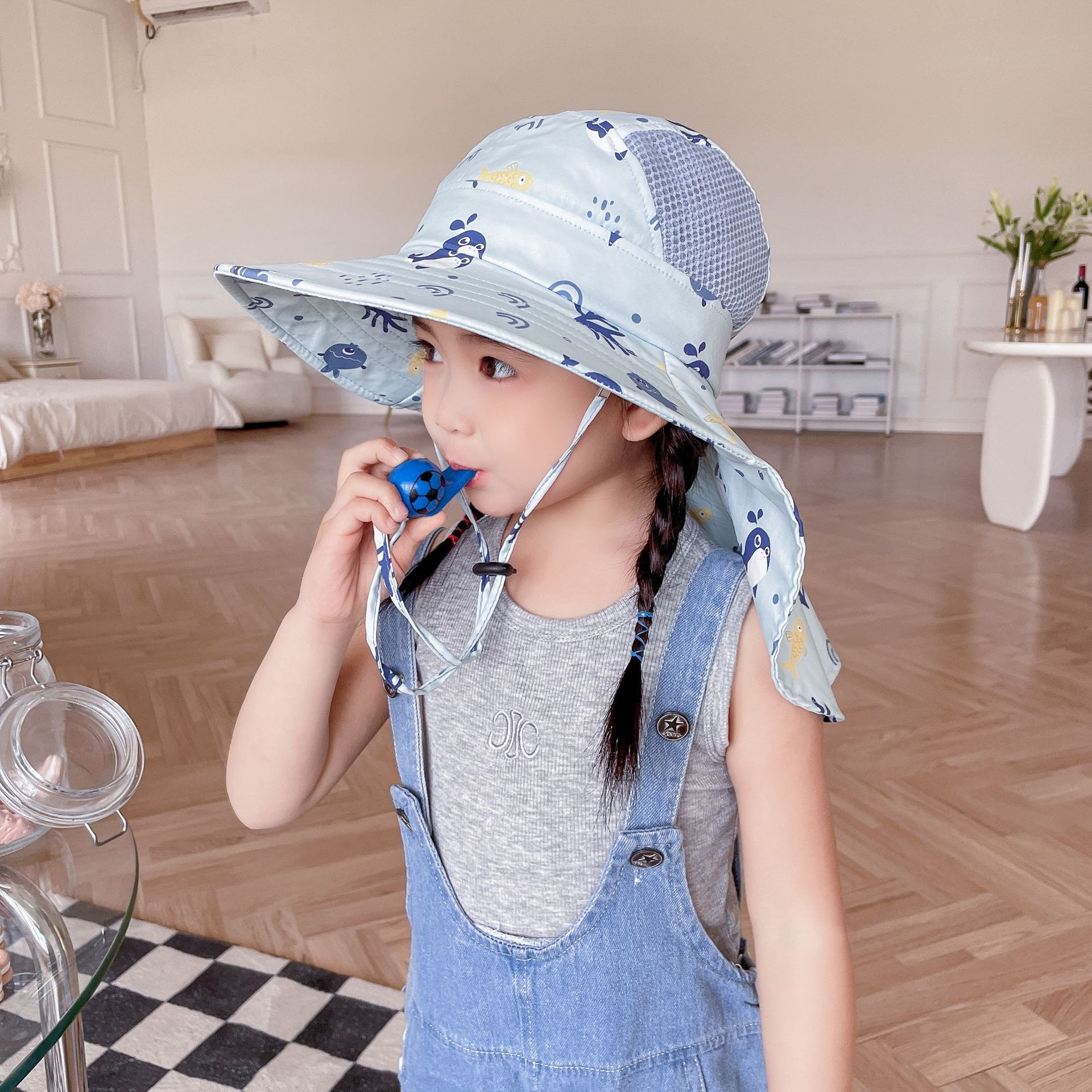 Children 2 To 10 Years Old Sun Shawl Hat Baby Sun Hat Girl Fisherman Hat Boy Sun Hat Beach Hat details Picture