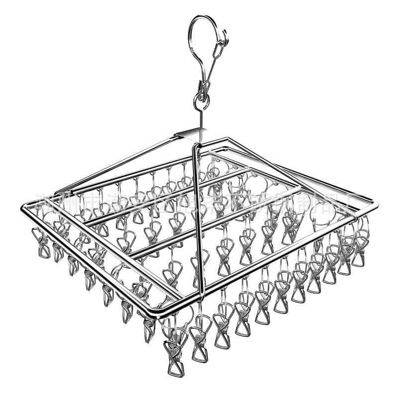 304 Stainless Steel Square Drying Rack Hosiery Rack Multi-Jacket Rack Drying Rack Windproof Clothes Rack Drying Rack Hosiery Rack Pants Rack Pants Clip Item Picture