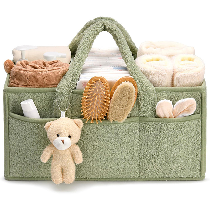Plush Baby Diaper Storage Bag Diaper Pad Storage Bag Large Capacity Travel Mommy Bag