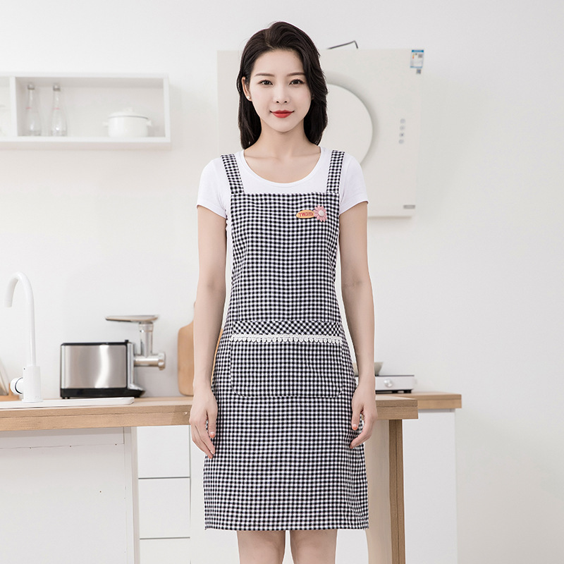 【 Chi Jia 】 Oil-proof and stain-resistant apron for both men and women, cute kitchen cooking Korean-style fashionable shoulder strap, breathable waistband details Picture