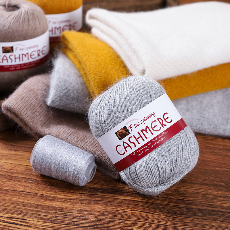 Cashmere medium and thick cashmere thread hand-knitted cashmere cross-border genuine cashmere DIY sweater thread cashmere thread Specification image