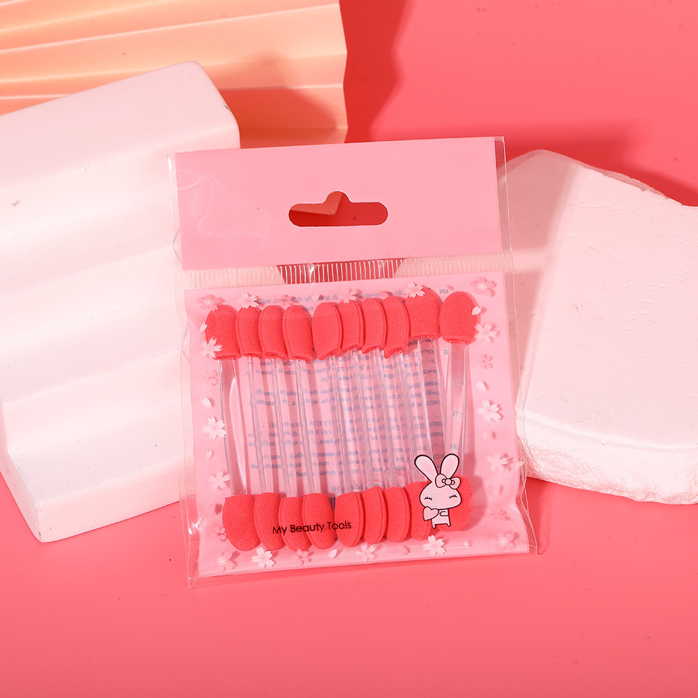 Hot-selling double-headed sponge eyeshadow stick, disposable mini portable eyeshadow brush, eye makeup brush pic 14