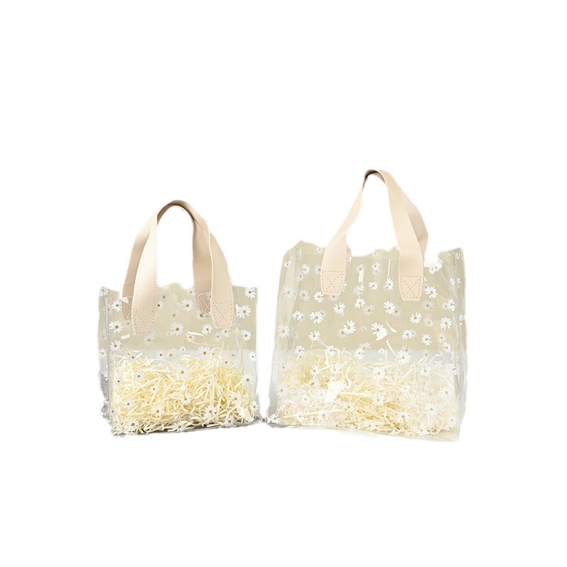 Cross-border Daisy handbag, pvc transparent plastic wedding candy bag, wedding return gift, bridesmaid souvenir gift bag Item Picture