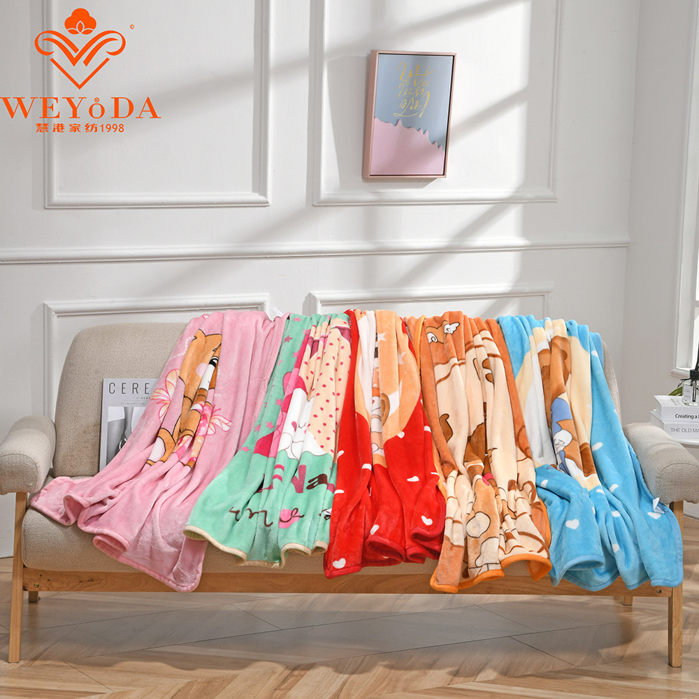 Cartoon Flannel Nap Blanket Children's Baby Blanket Double-Sided Fleece Kindergarten Nap Warm Cover Blanket Furniture Blanket Application Scenario