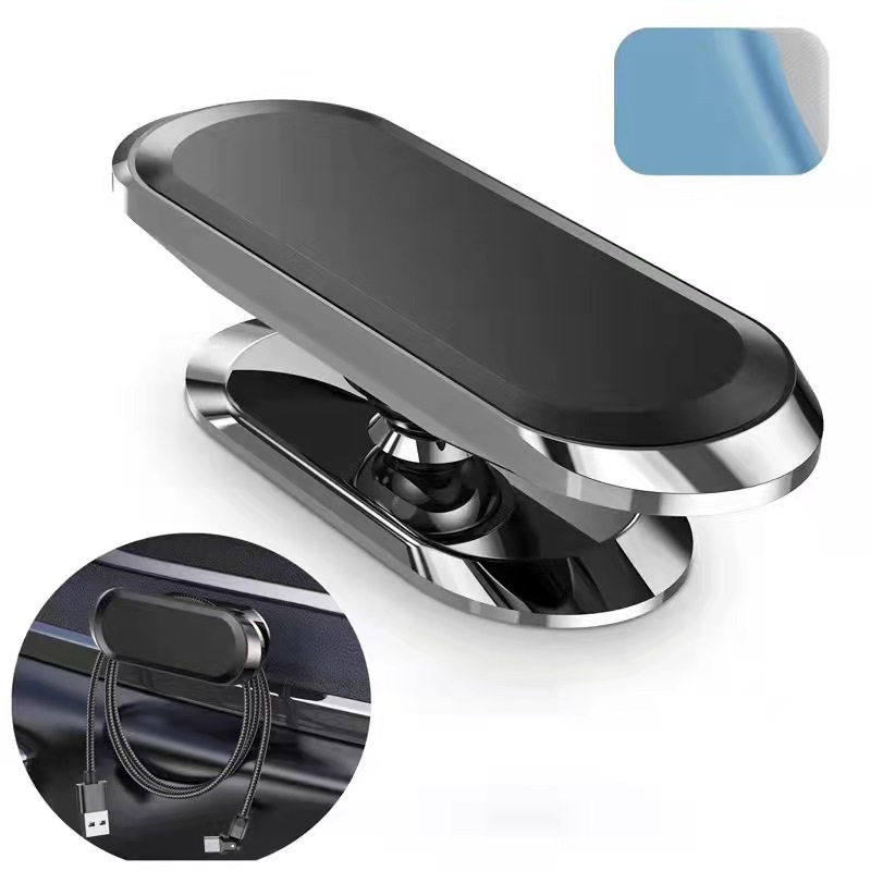 Wholesale of high-strength magnetic 360-degree rotating metal brackets for car phone stands and car navigation fixation Item Picture