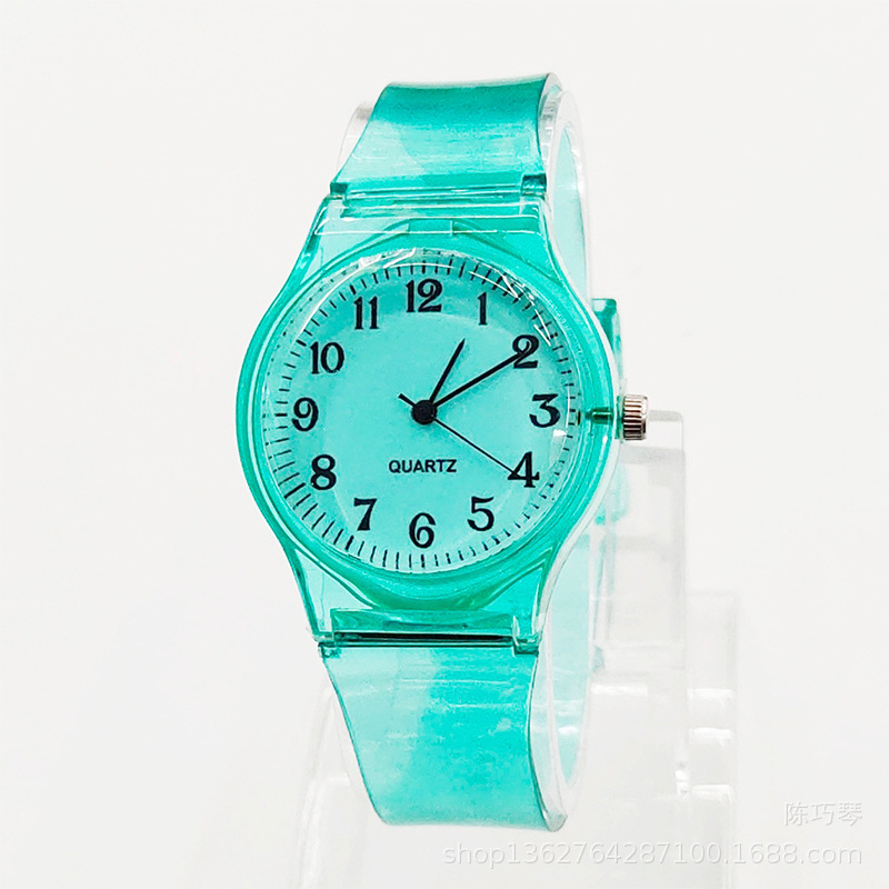 日内瓦塑胶透明PVC手表小清新学生塑料手表可爱时尚女士石英表