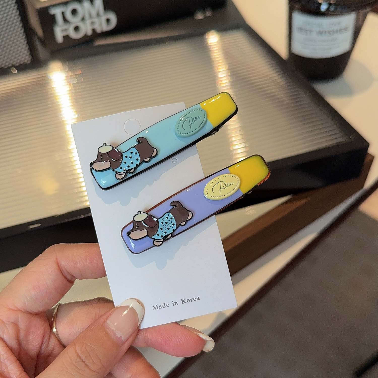 韩国东大门超可爱滴油小狗发夹 女生刘海侧边夹碎发整理鸭嘴夹头