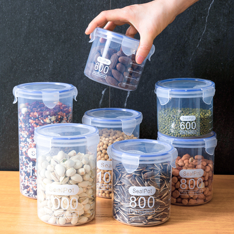 塑料杂粮罐子厨房食品密封罐储透明收纳密封收纳盒奶粉罐五谷物奶