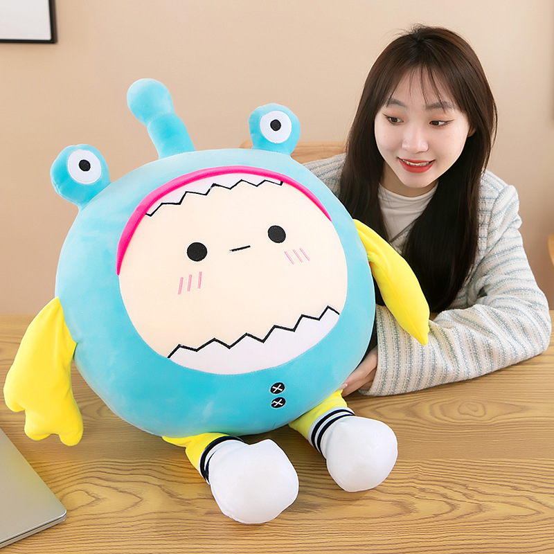 Net Celebrity Burst Cute Egg Party Plush Toy Doll Large Throw Pillow Doll Claw Machine Gift Wholesale details Picture