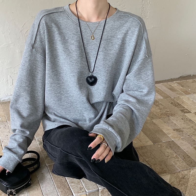 尾货/短袖女/纯棉长袖女打底衫/衣服女/女针织衫产品图