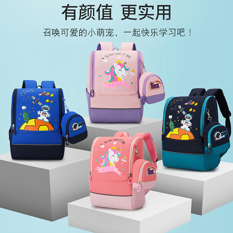 New cartoon children's backpack, kindergarten and primary school school bag, 4-8 years old Space series lightweight and load-reducing bag details Picture