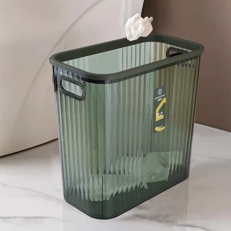 厂家批发轻奢透明夹缝垃圾桶MF21-3788家用大容量PET卫生桶
