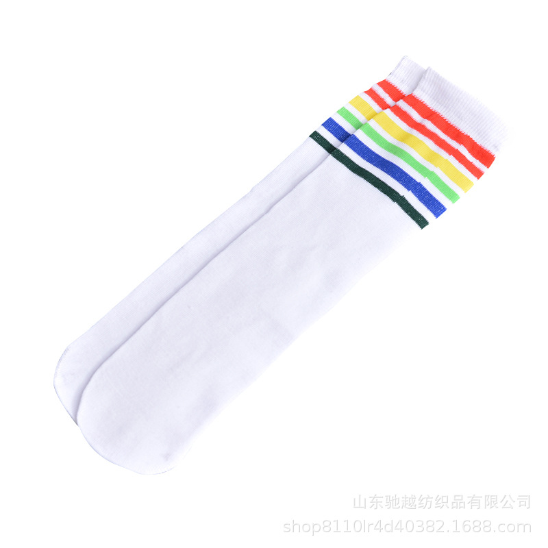 Calcetines de fútbol para hombres y mujeres calcetines uniformes escolares uniformes de rendimiento uniformes de rendimiento calcetines para niños baile tres barras rainbow calcetines Item Picture