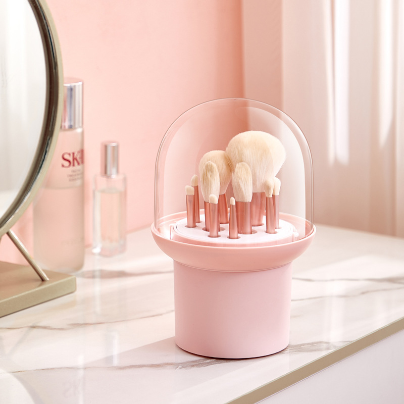 Makeup Brush Storage Container Makeup Brush Bucket Brow Pencil Portable Desktop Dustproof Pencil Holder Lipstick With Lid Application Scenario