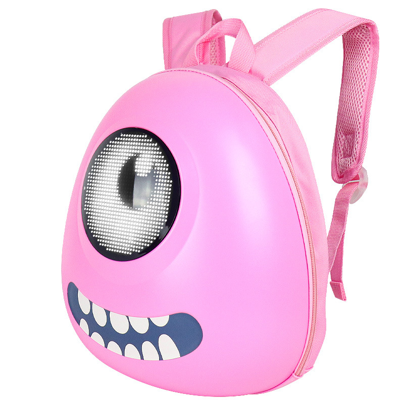 LOY color rosa estilo big eye niños smart learning mochila desarrollo intelectual mochila de hombro para preescolar bolsa de educación temprana polvo