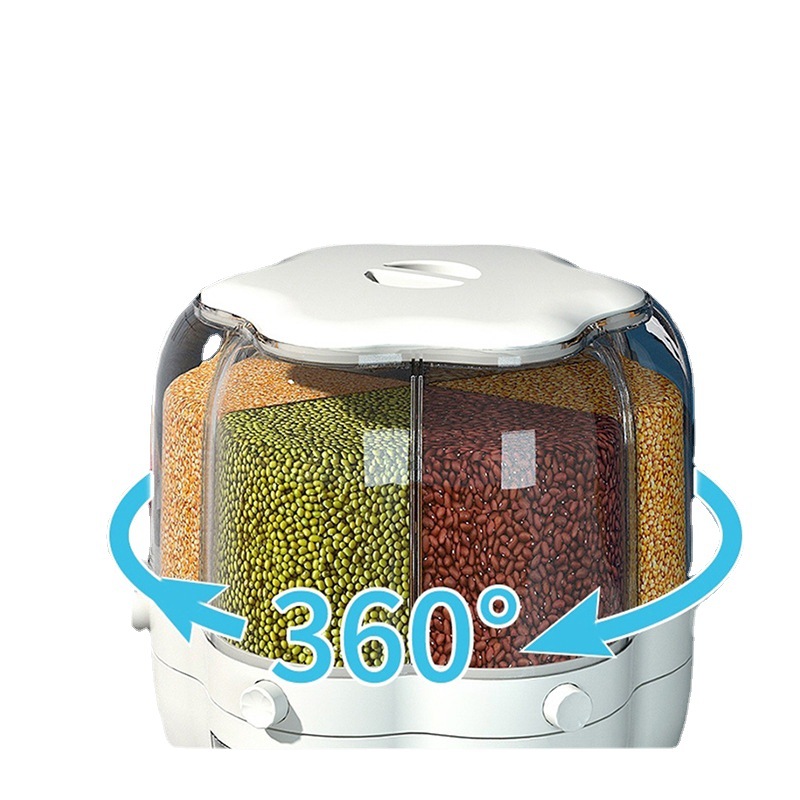 Multi-grain storage box household large capacity rice bucket insect-proof and moisture-proof rice cylinder Japanese rotary seal rice storage bucket Item Picture